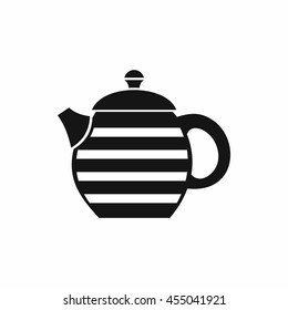 Striped teapot icon in simple style isolated vector illustration