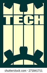 striped template with gears