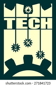 striped template with gears