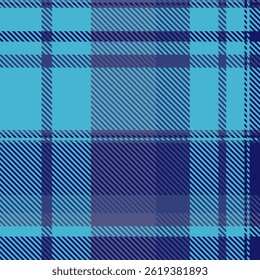 Striped textile check tartan, iconic pattern background plaid. Hat vector texture seamless fabric in blue and cyan colors palette.
