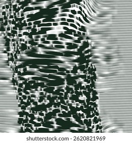  Striped texture with black dense distortion, similar to a bulge and swelling of the surface.