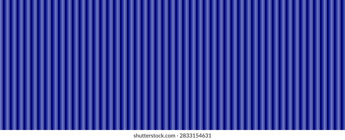 Striped texture forms a container panel with bright vertical flutes. White highlights cross the blue texture and give the container a polished metallic depth. Crisp vector backdrop for poster design.