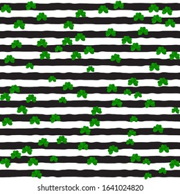 Striped three leaf clover seamless pattern background design ideal for Saint Patrick's day