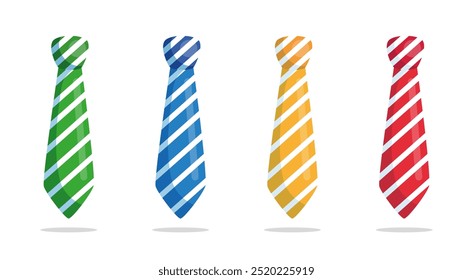 Striped tie icon. Formal clothing symbol