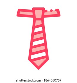 Striped Tie Icon Vector. Outline Striped Tie Sign. Isolated Contour Symbol Illustration