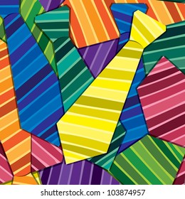 Striped tie sticker card/background in vector format.