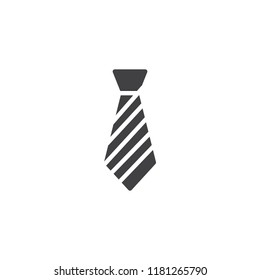 Striped tie vector icon. filled flat sign for mobile concept and web design. Necktie simple solid icon. Symbol, logo illustration. Pixel perfect vector graphics