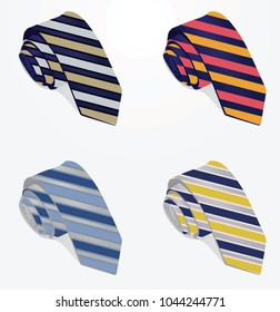 Striped ties. vector illustration
