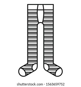 Striped tights icon. Outline striped tights vector icon for web design isolated on white background