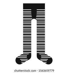 Striped tights icon. Simple illustration of striped tights vector icon for web design isolated on white background