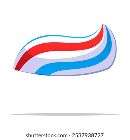 Ilustração isolada do vetor da bolha da pasta de dente listrada