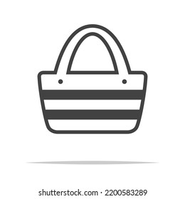 Striped tote bag icon transparent vector isolated