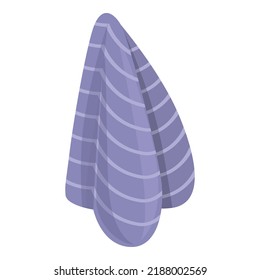 Striped towel icon cartoon vector. Spa home. Fabric cloth