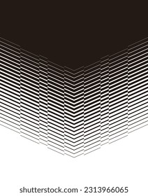 Striped transition from black to white in the form the sharp arrow. Modern pattern. Vector background.
Black and white 