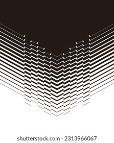 Striped transition from black to white in the form the sharp arrow. Modern pattern. Vector background.
Black and white 