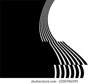 Striped transition from black to white. Modern pattern. Trendy vector background.