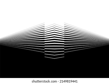 Transición de rayas de negro a blanco con líneas delgadas. Patrón blanco y negro de moda. Fondo vectorial moderno