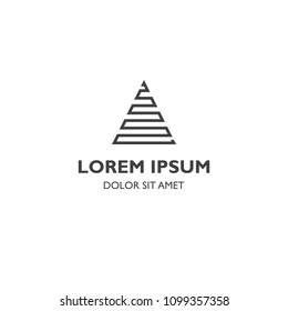 Striped triangle line connect icon element template
