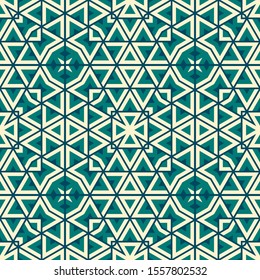 Striped triangle, rhombus, hexagon seamless pattern. Linear geometric background. Wrapping paper. Vector illustration.        
