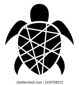 Striped turtle icon. Simple illustration of striped turtle vector icon for web design isolated on white background