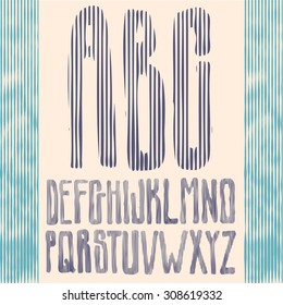 striped type font, vintage typography vector