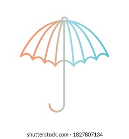 striped umbrella gradient style icon design, summer beach and weather theme Vector illustration
