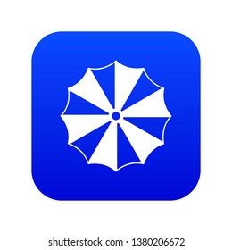 Striped umbrella icon digital blue for any design isolated on white vector illustration