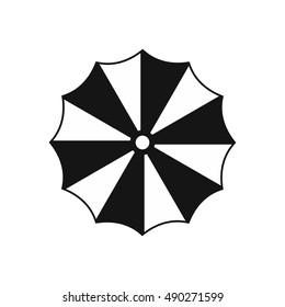 Striped umbrella icon in simple style on a white background vector illustration