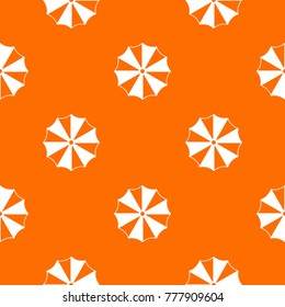 Striped umbrella pattern repeat seamless in orange color for any design. Vector geometric illustration