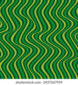 Striped undulating seamless pattern of green shades. A design concept for celebrating St. Patrick s Day