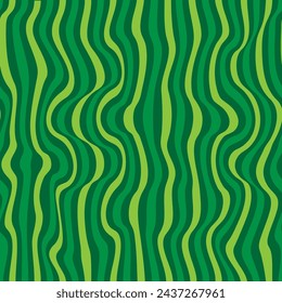 Striped undulating seamless pattern of green shades. A design concept for celebrating St. Patrick s Day