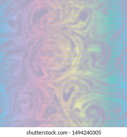 Striped variegated bleed ink holographic pearlescent opalescent geometric seamless repeat vector pattern swatch.