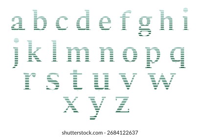  Conjunto De Alfabetos Vetoriais Listrados. Letras de linha digital minimalistas.