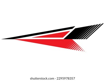 Striped vector arrow on a white background. Pointer, Design element. Navigation. Contemporary pattern. Trendy vector background