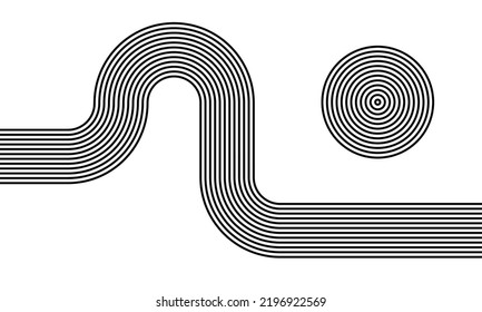 Striped vector background with black parallel lines on white background.