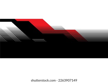 Fondo vectorial de rayas negras y rojas en un fondo blanco. Para decoración de pared, interior, papel pintado, mobiliario, diseño web, impresión, embalaje, publicidad. Vector a rayas de moda 