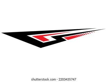 Striped vector black pattern on a white background for a sports car, moto, boat. Sports pattern, vehicle sticker, sportswear pattern, for toys. Design element. Striped vector background.