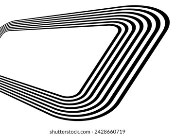 
Striped vector frame of black parallel lines on a white background. Pattern in retro style. Dynamic design element. Abstract vector black and white background
