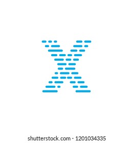 Striped Vector Logo Letter X. X Letter Design Vector