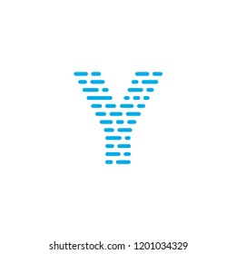 Striped Vector Logo Letter Y. Y Letter Design Vector
