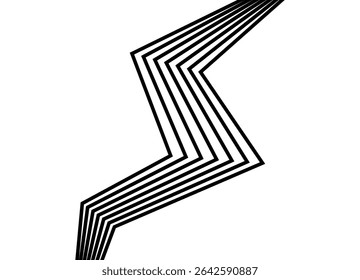 Striped vector pattern of black broken lines on a white background. Modern black and white vector background. Graphic design element in retro style. Decorative stripe.