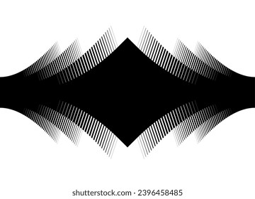 Striped vector pattern, black on a white background of symmetrical arcs. For your graphic design. Modern vector background.