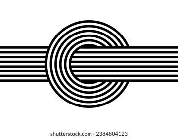 Striped vector pattern of parallel black lines on a white background in retro style. Design element for wall art, covers, advertising, interior decor. Black and white vector background.