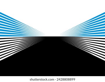 Striped vector pattern of parallel lines in retro style. Vector design element. Transition from black to white. Abstract black and blue vector background.
