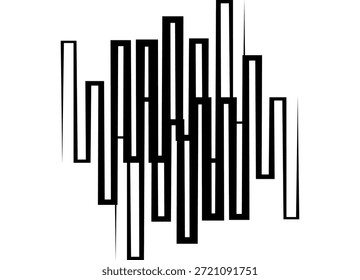 Patrón de Vector a rayas para cartel, publicidad, ropa deportiva, juguete, cubierta, embalaje. Elemento de diseño de líneas rotas negras sobre fondo blanco. Fondo de Vector moderno. Rejilla Abstractas. Formas geométricas