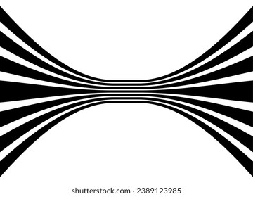 Striped vector pattern in retro style from black parallel lines on a white background. Design element. Trendy vector background.