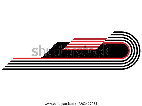 Striped vector pattern in\
retro style for a sports car, moto, boat. Sports pattern, vehicle\
sticker, sportswear pattern, for toys. Arrow. Abstract vector\
background.
