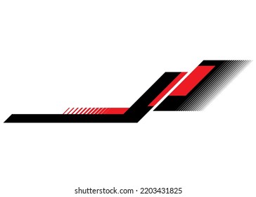 Streifenvektormuster für einen Sportwagen, Moto, Boot. Sportmuster, Fahrzeugaufkleber, Sportbekleidung, für Spielzeug. Design-Element. Streifener Vektorhintergrund.