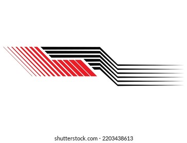 Striped vector pattern for a sports car, moto, boat. Sports pattern, vehicle sticker, sportswear pattern, for toys. Arrow. Striped vector background.