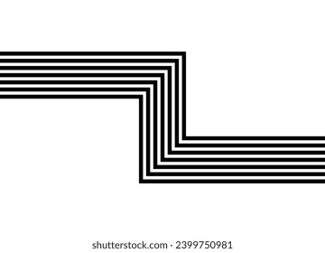 Striped vector pattern of straight black retro lines on a white background with a rectangle in the center. The basis for the design of your advertisement, advertising, web design, cover, poster. 